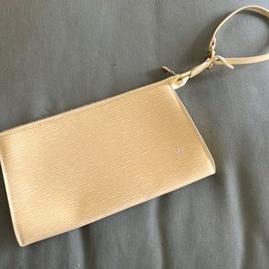 Louis Vuitton light yellow leather clutch